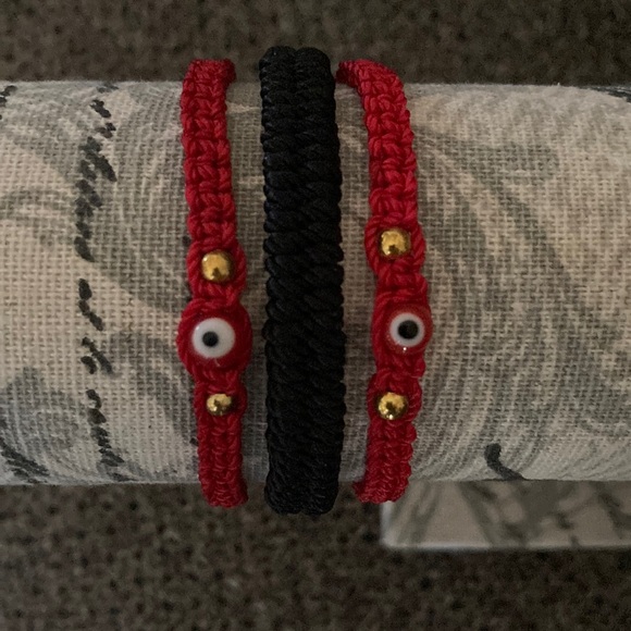 EVIL EYE Hand Woven Bracelet Set of Three - Picture 5 of 5